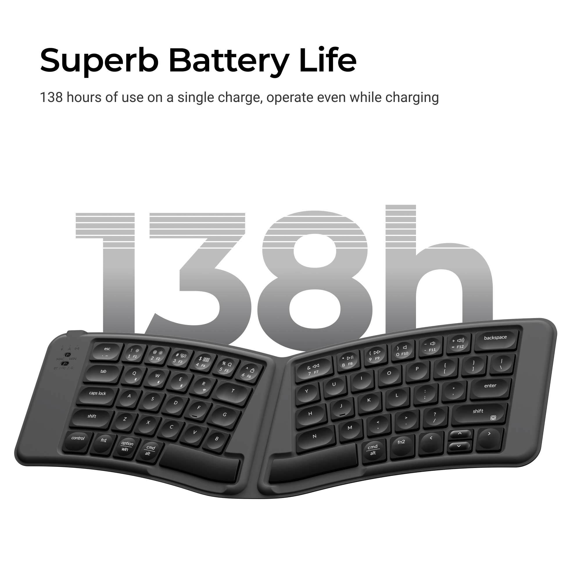 Keychron B11 Pro Ultra-Slim Wireless Foldable Keyboard - Image 3