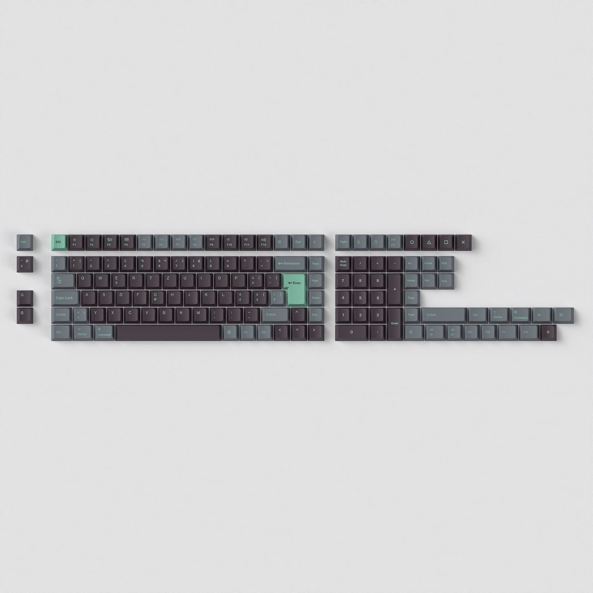ISO Cherry Profile Dye-Sub PBT Full Set Keycap Set - Hacker Mint - Image 5