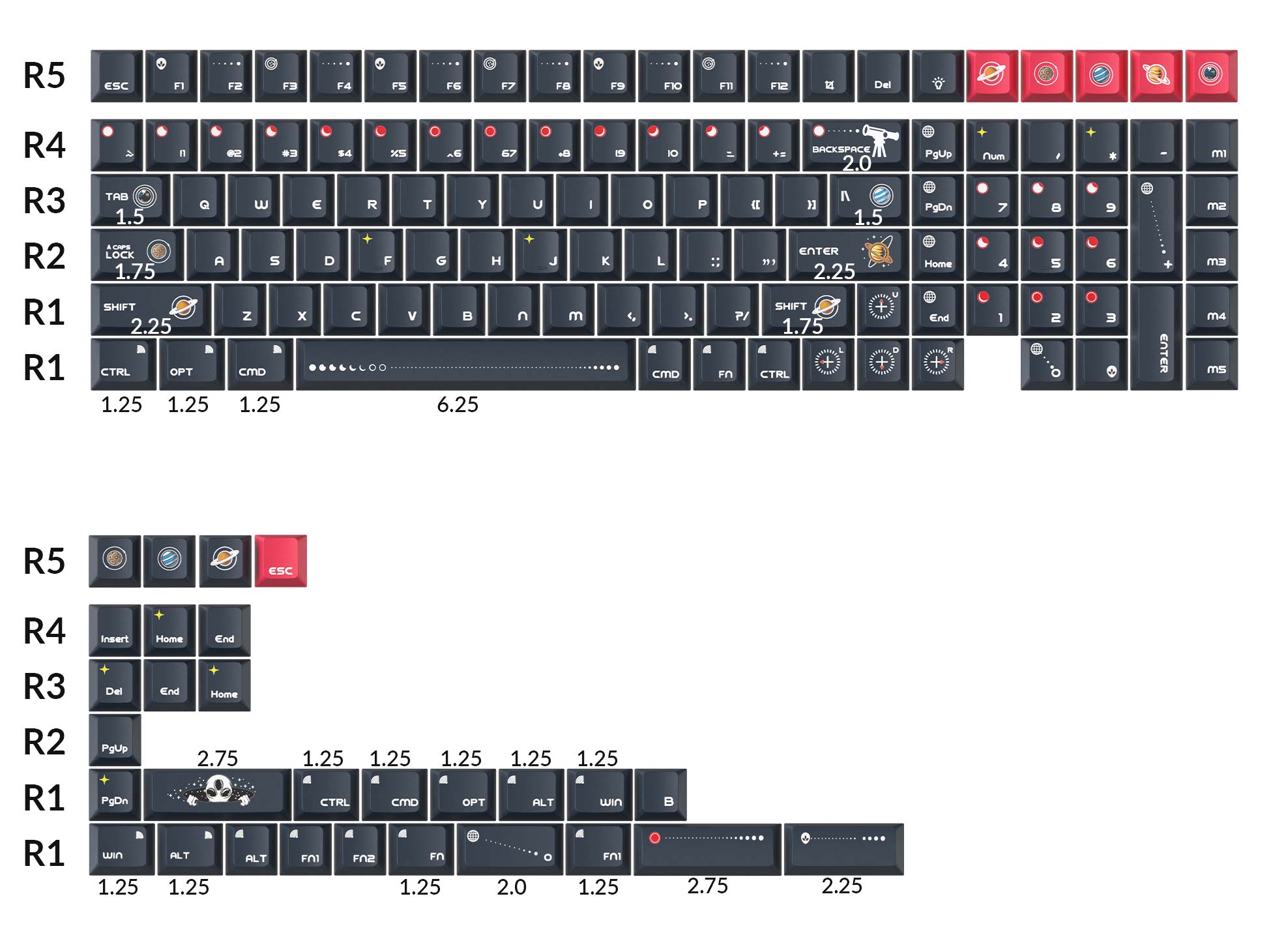 Cosmic Galaxy - Cherry Profile Dye-Sub PBT Full Keycap Set - Image 2