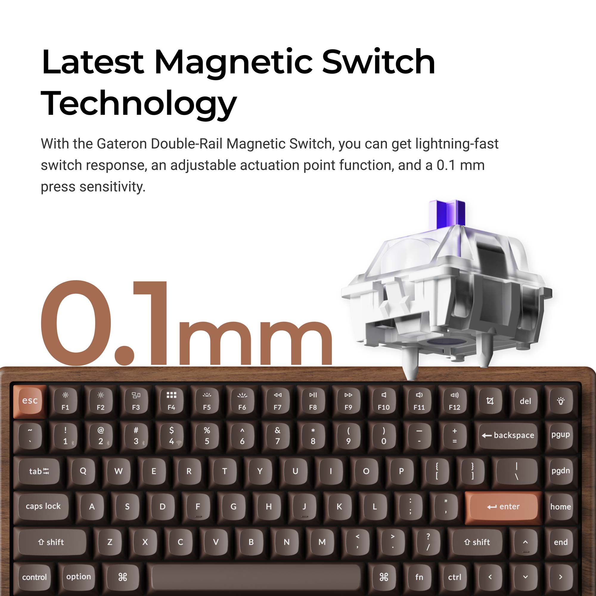 Keychron K2 HE Wireless Magnetic Switch Custom Keyboard - All-Wood Special Edition - Image 2