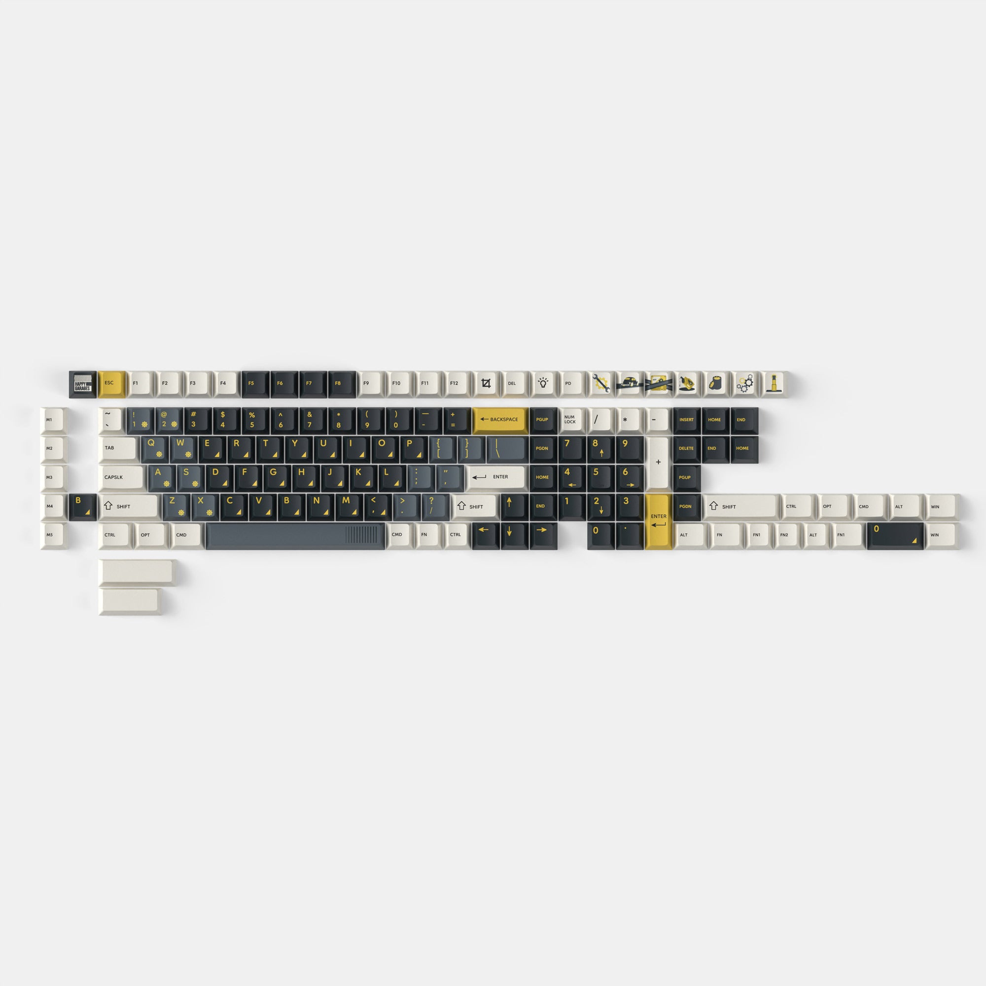 Retro Garage - Cherry Profile Dye-Sub PBT Full Keycap Set