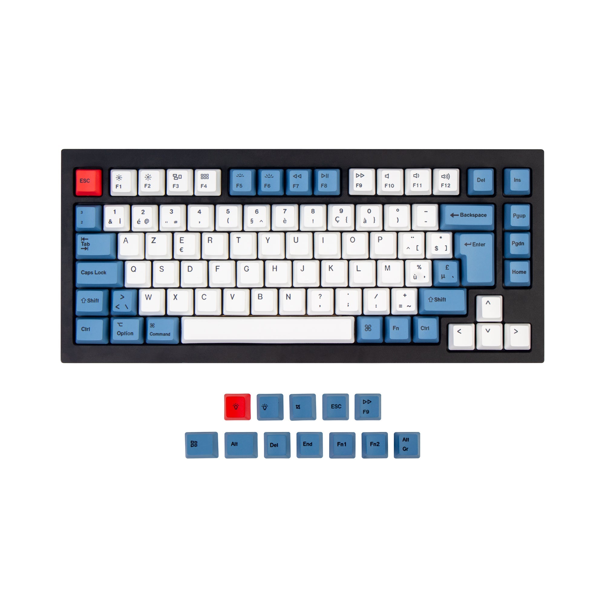 ISO & ANSI Q1 & Q1 Pro & Q2 & Q2 Pro & V1 & V2 & K2 & K2 Pro OEM Dye-Sub PBT Keycap Set - Blue - Image 2