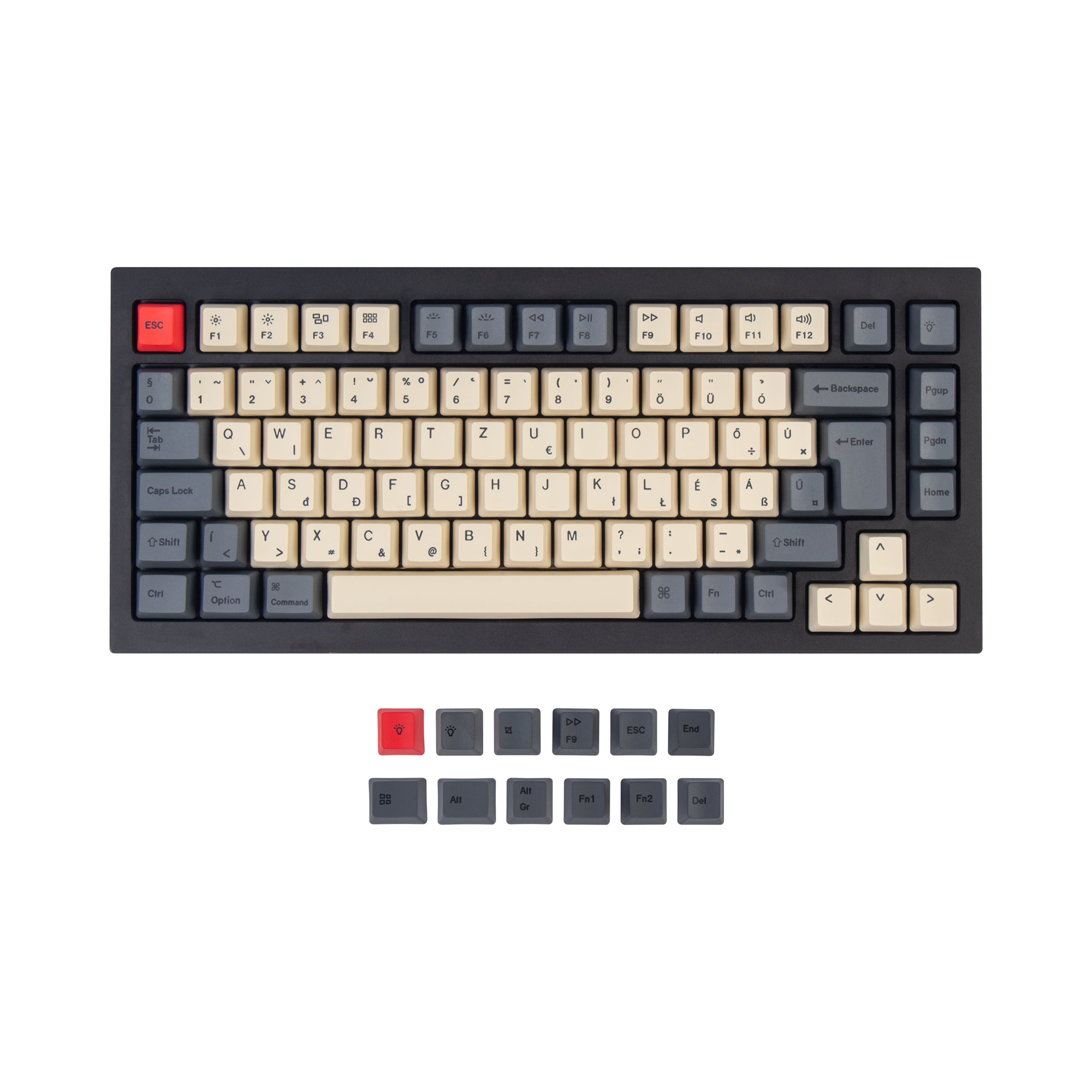 ISO & ANSI Q1 & Q1 Pro & Q2 & Q2 Pro & V1 & V2 & K2 & K2 Pro OEM Dye-Sub PBT Keycap Set - Carbon - Image 2