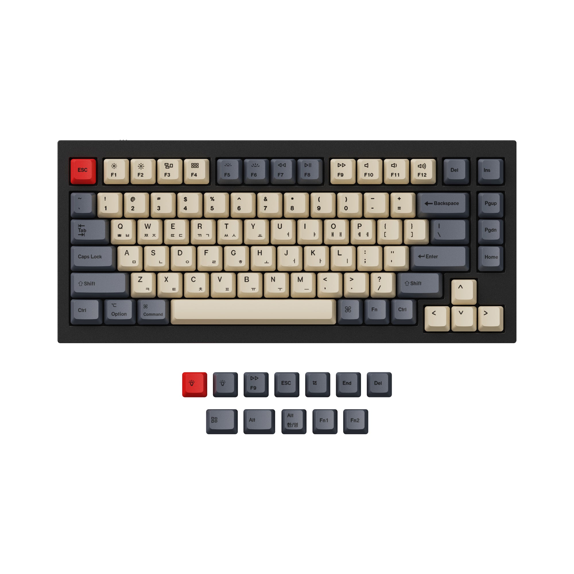 ISO & ANSI Q1 & Q1 Pro & Q2 & Q2 Pro & V1 & V2 & K2 & K2 Pro OEM Dye-Sub PBT Keycap Set - Carbon - Image 7