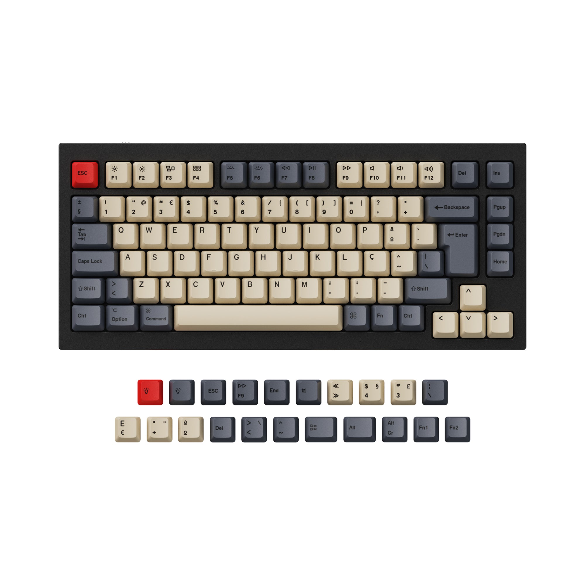 ISO & ANSI Q1 & Q1 Pro & Q2 & Q2 Pro & V1 & V2 & K2 & K2 Pro OEM Dye-Sub PBT Keycap Set - Carbon - Image 5