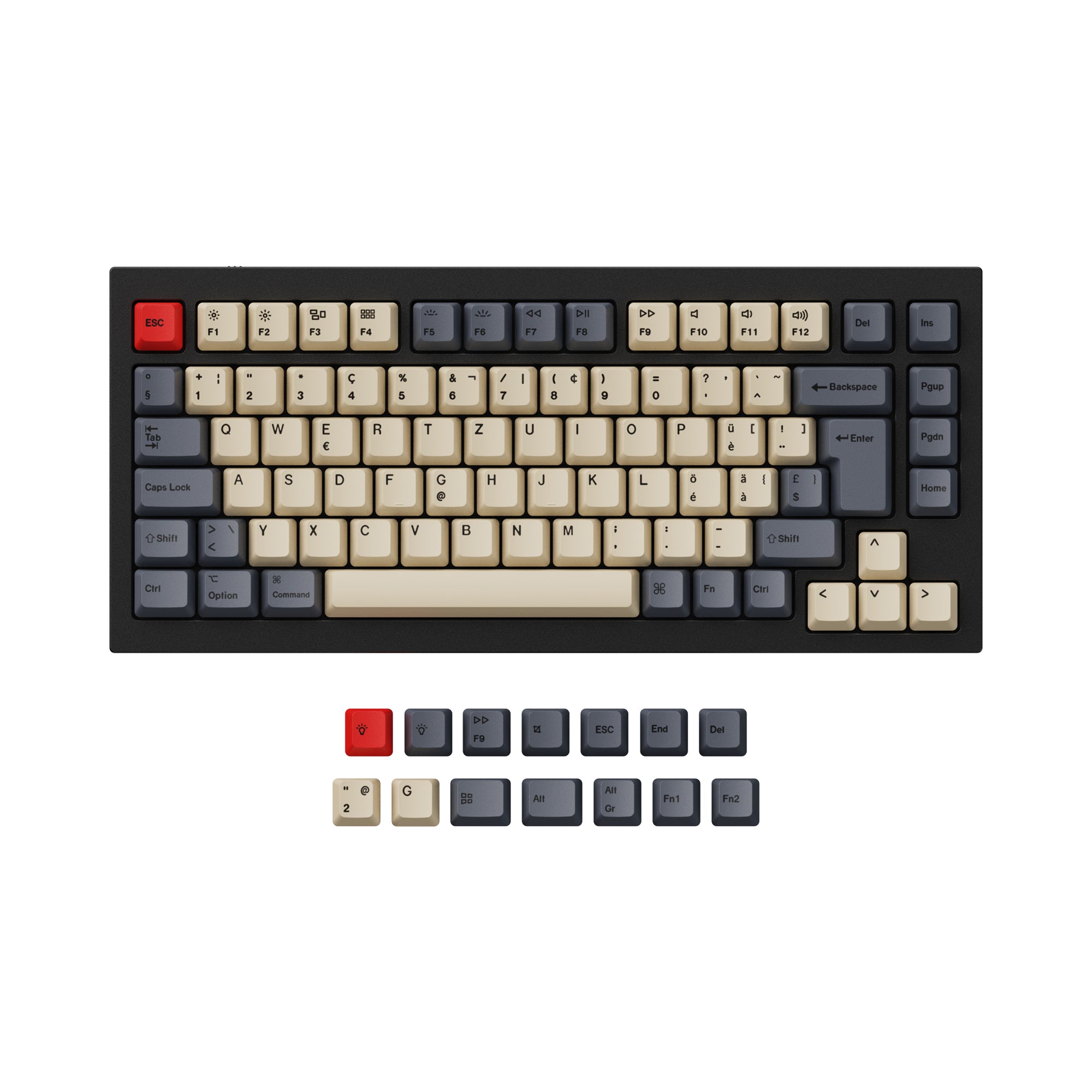 ISO & ANSI Q1 & Q1 Pro & Q2 & Q2 Pro & V1 & V2 & K2 & K2 Pro OEM Dye-Sub PBT Keycap Set - Carbon - Image 6